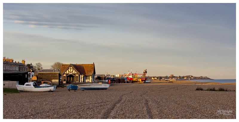 Looking Down the Beach at Golden Hour